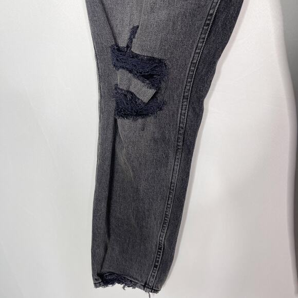 New Abercrombie & Fitch Size 29 / 8R Skinny High Rise Jeans Ripped Black Gray - Picture 5 of 12